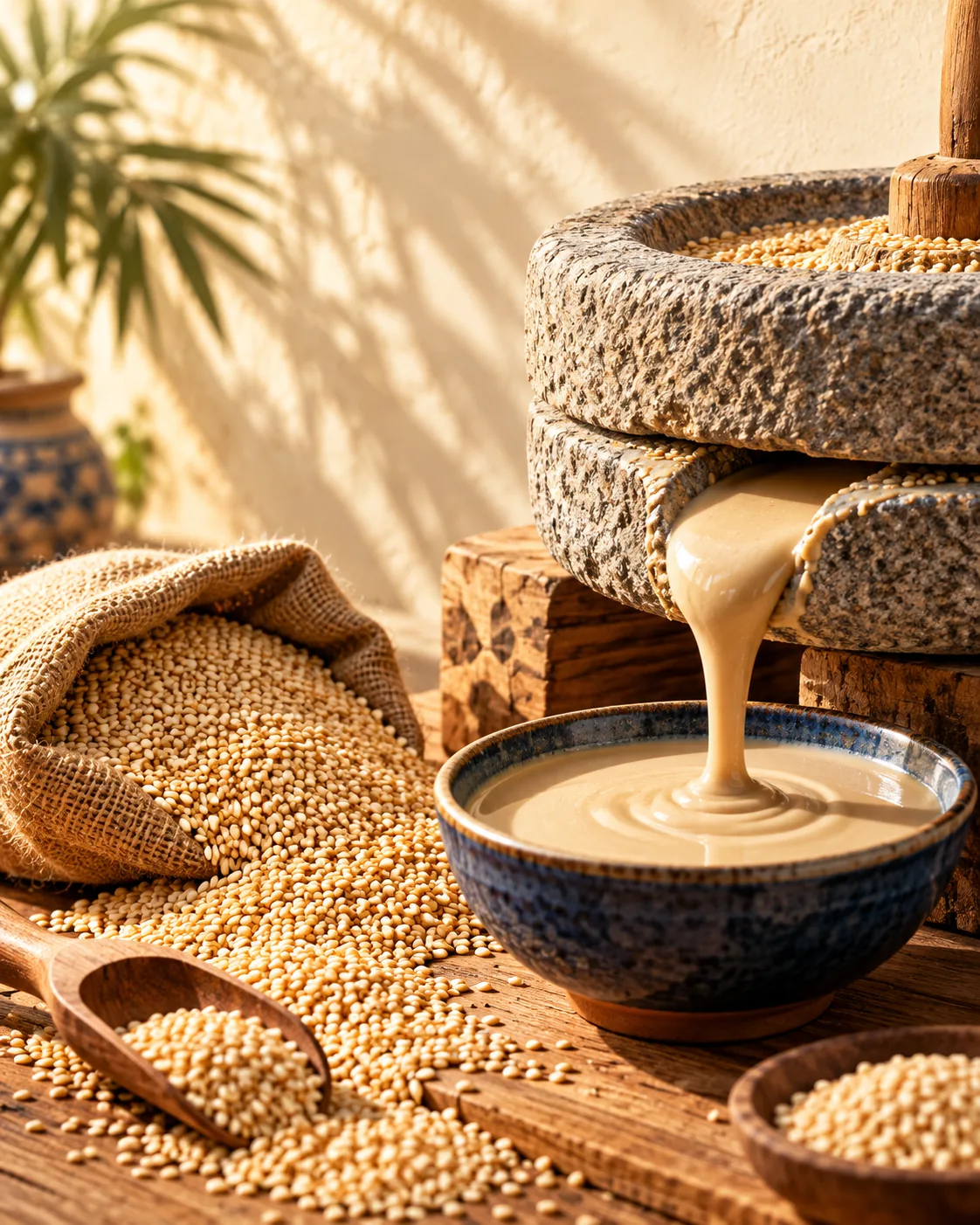 طحينة البستان وهي بتنزل من الطاحونة